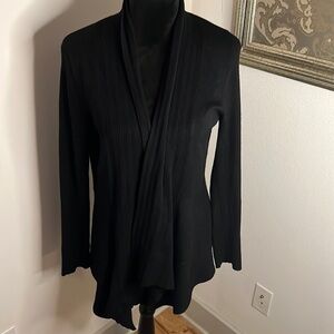 Verve ami black long open cardigan sweater cover up long sleeves Sz L